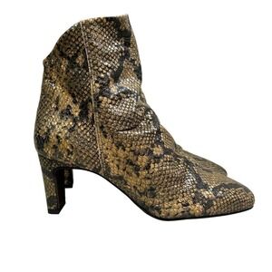 Free People‎ Cybil Bootie Snake Embossed Slough Side Zip Women Size EUR 37 US7